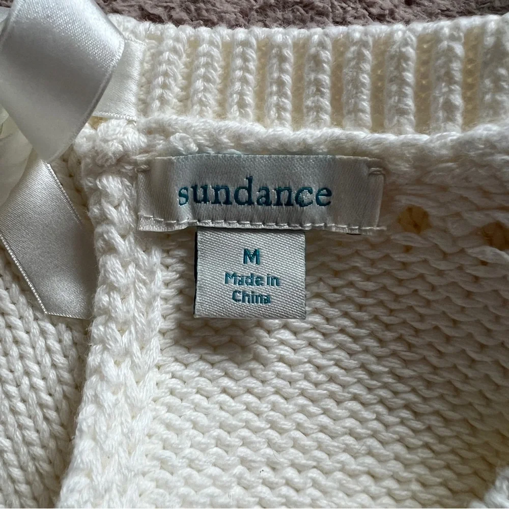 Sundance Cropped Coquette Cottage Sweater Women's‎ Size M - Picture 2 of 9